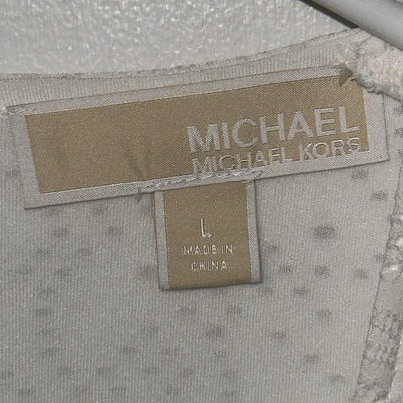 MICHAEL Michael Kors Flutter White Eyelet Wrap Mini Dress Women’s L Large - Picture 8 of 9